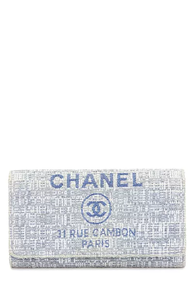 Blue Tweed Deauville Wallet