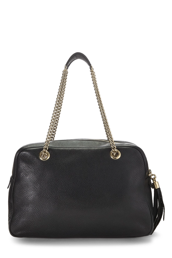 Black Leather Soho Chain Shoulder Bag Large, , large image number 3
