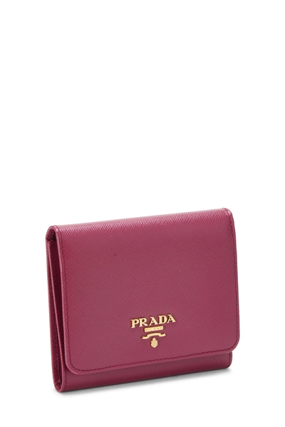 Pink Saffiano Compact Snap Wallet, , large