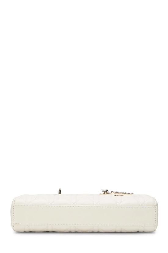 White Cannage Quilted Lambskin Lady D-Joy Bag Medium, , large image number 4