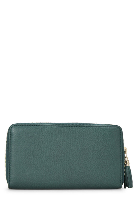 Green Leather Soho Zip Wallet, , large image number 2