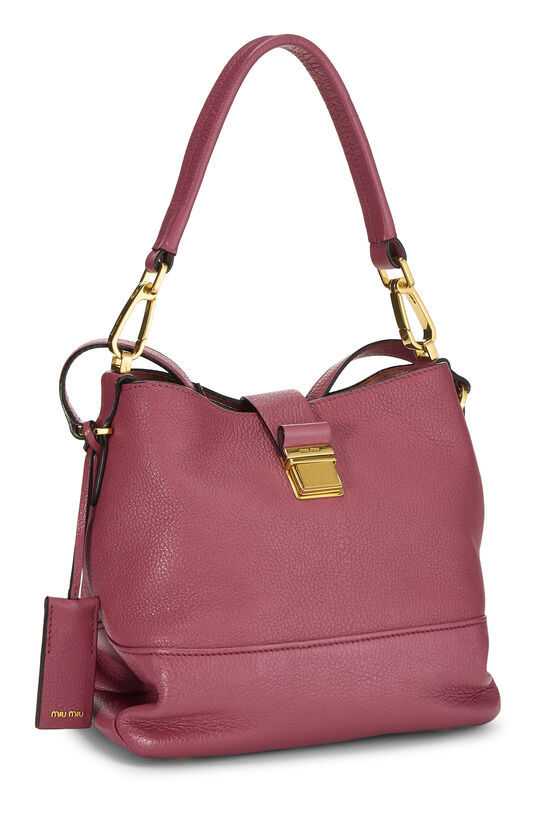 Pink Calfskin Leather Convertible Buckle Handbag, , large image number 1