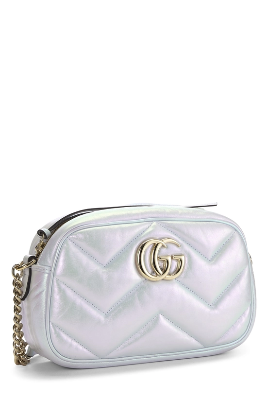 Blue Iridescent Leather GG Marmont Crossbody Small, , large image number 1