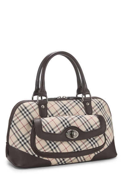 Burberry Brown Jacquard Check Turnlock Dome Handbag — photo 2