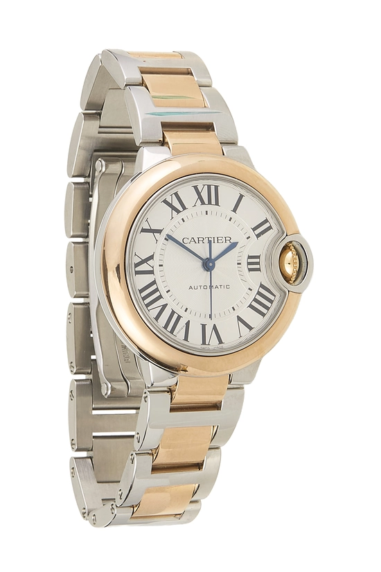White Dial Stainless Steel Balloon Bleu de Cartier Watch 33mm, , large image number 0