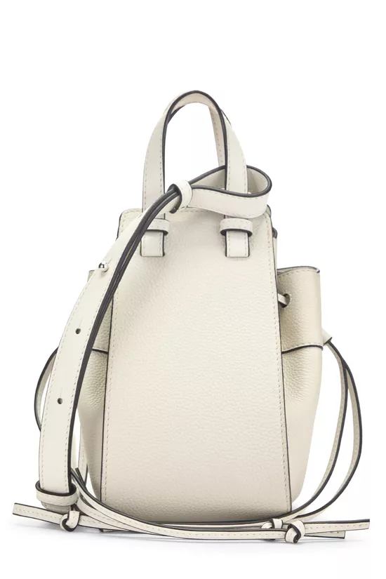 White Calfskin Hammock Drawstring Bag Mini, , large image number 3