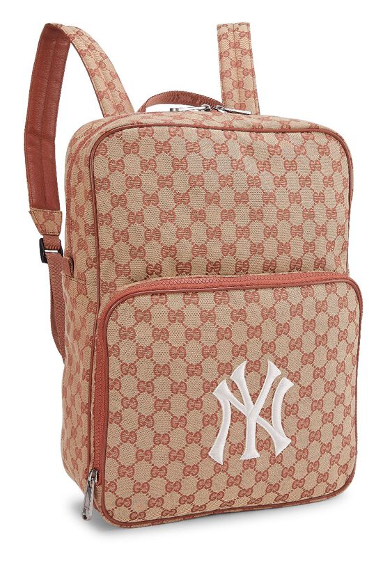 Orange GG Canvas New York Yankees Backpack, , large image number 3