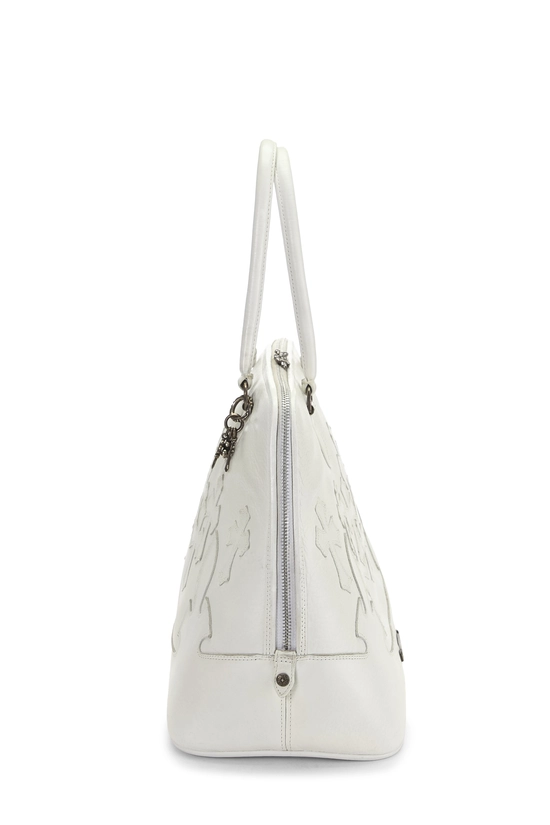 White Leather Cemetery Cross Bowling Bag, , large image number 2