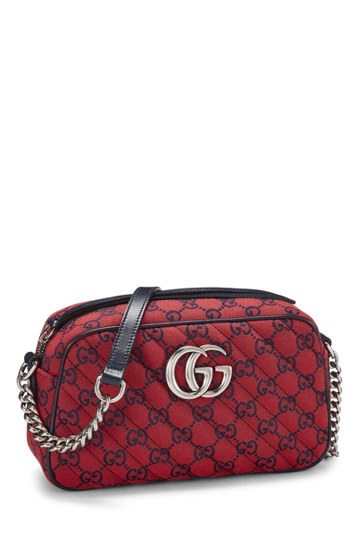 Red GG Canvas Marmont Crossbody Bag, , large