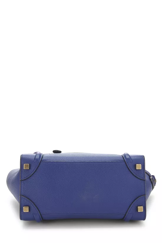 Blue Drummed Calfskin Luggage Micro, , large image number 4