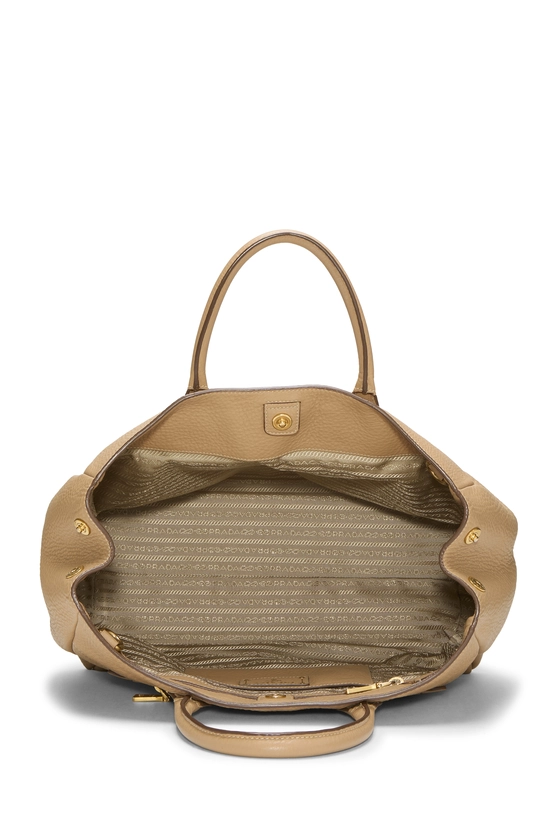 Brown Vitello Daino Convertible Zip Tote, , large image number 5