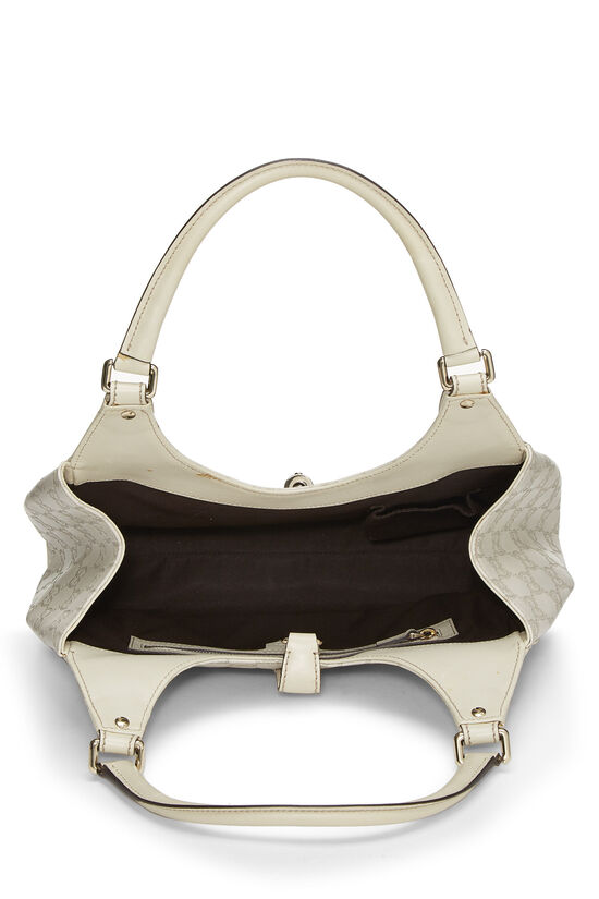 White Leather Guccissima Bardot Bag, , large image number 7