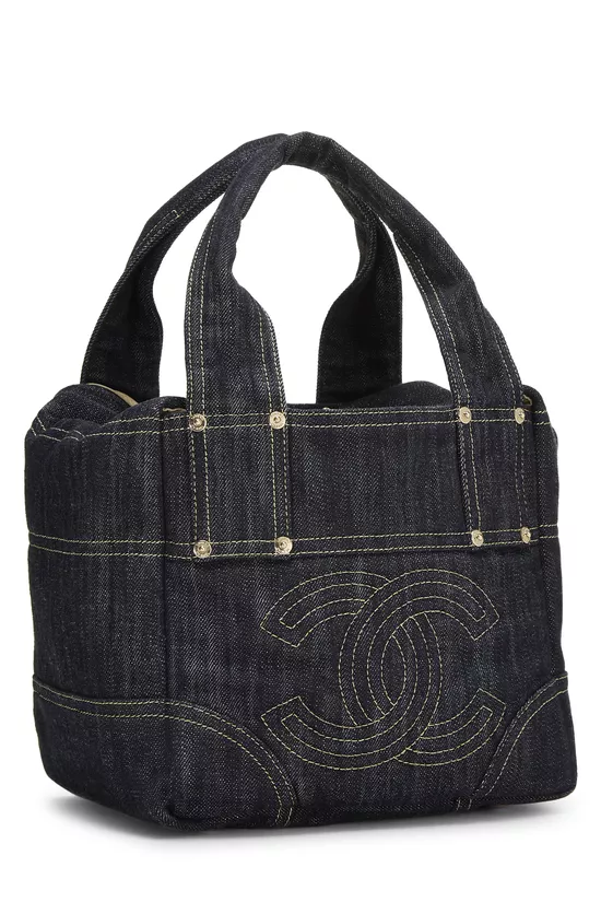 Blue Denim 'CC' Handbag, , large image number 1