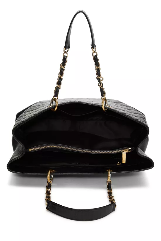 Black Quilted Caviar Grand Shopping Tote (GST) XL , , large image number 5