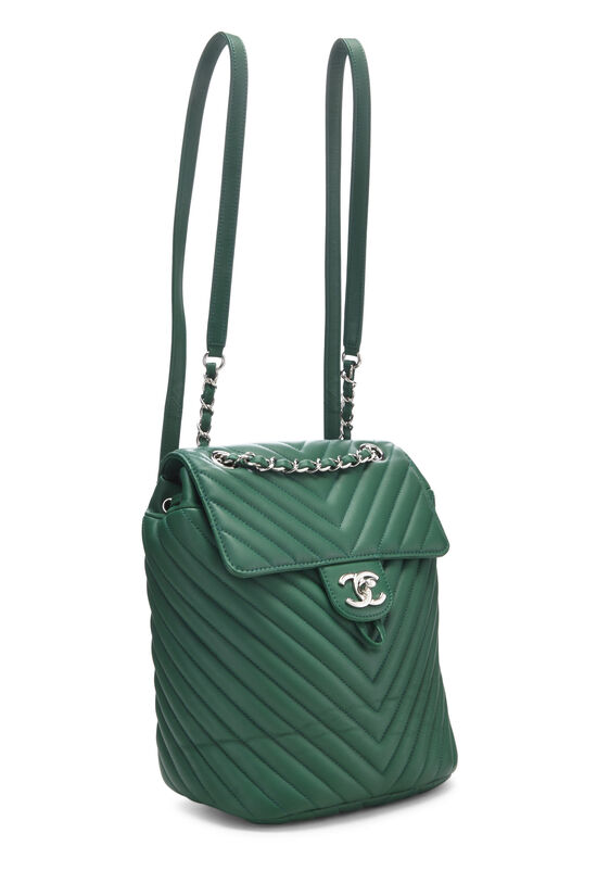 Chanel Green Chevron Lambskin Urban Spirit Backpack Small Q6B1S91IGH000