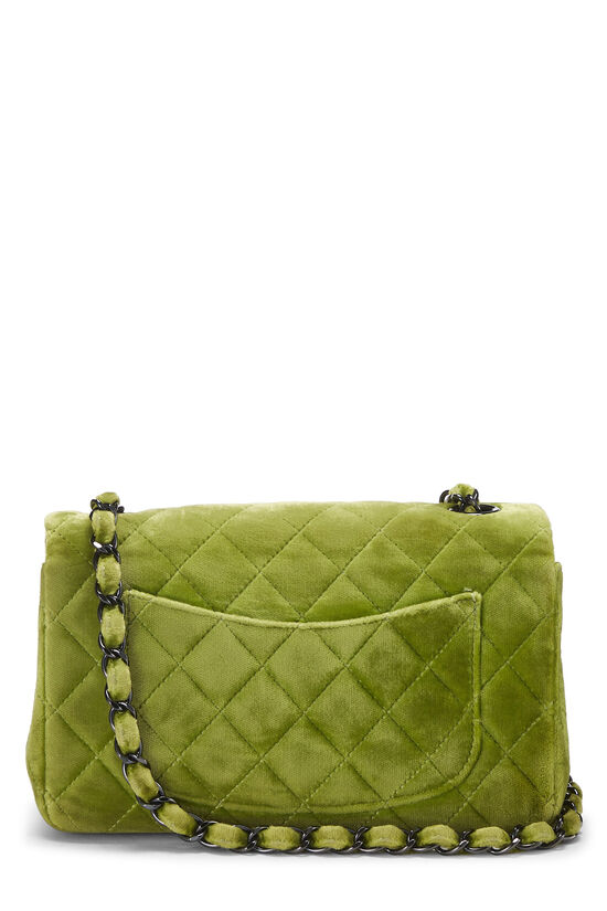 Green Quilted Velvet Rectangular Flap Mini, , large image number 3