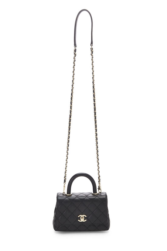 Chanel Coco Mini Top Handle Flap Caviar Leather Bag