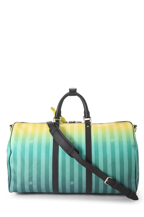 Green Damier Stripes Keepall Bandouli&egrave;re 50, , large image number 3