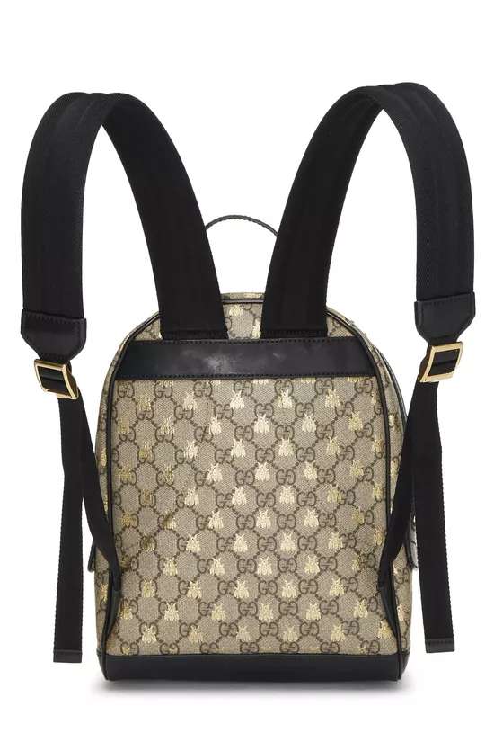 Black GG Supreme Canvas Bee Backpack Small, , large image number 3
