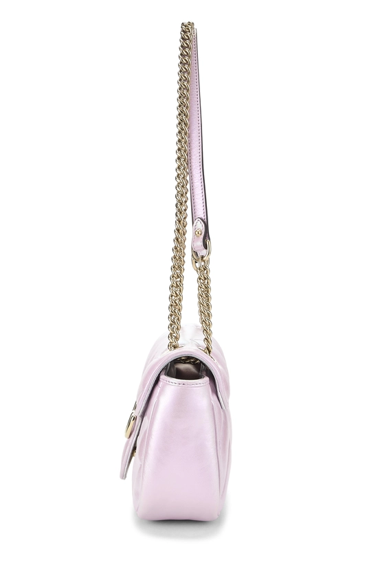 Pink Iridescent Leather GG Marmont Matelass&eacute; Shoulder Bag, , large image number 2