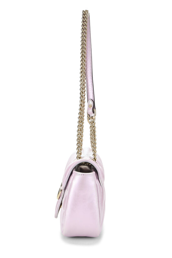 Pink Iridescent Leather GG Marmont Matelass&eacute; Shoulder Bag, , large image number 2