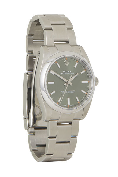 Stainless Steel & Olive Green Oyster Perpetual 114200 34mm
