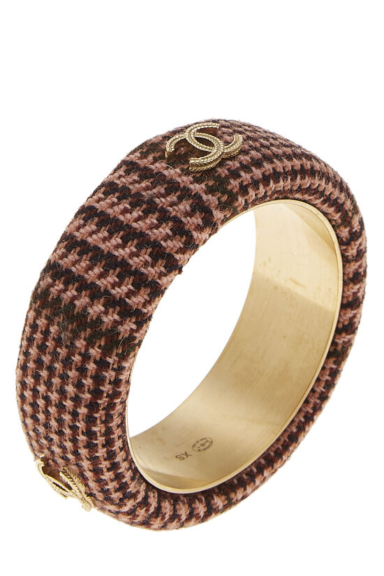 Pink Tweed 'CC' Bangle Extra Small, , large image number 1