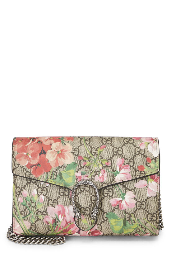 Pink GG Blooms Supreme Canvas Dionysus Wallet on Chain (WOC), , large image number 0