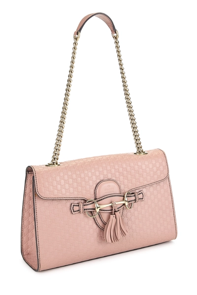 Pink Microguccissima Leather Emily Chain Shoulder Bag, , large