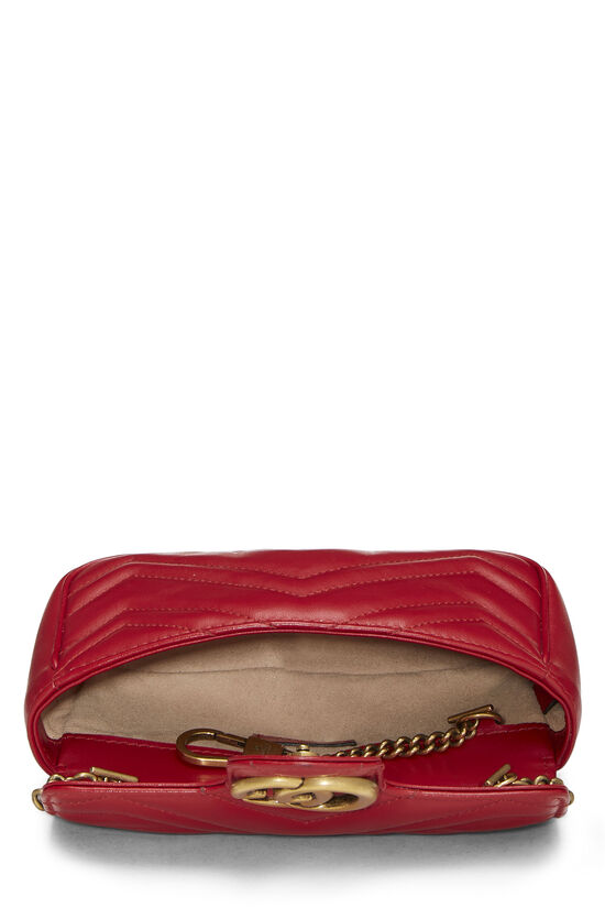 Red Leather GG Marmont Crossbody Super Mini, , large image number 5