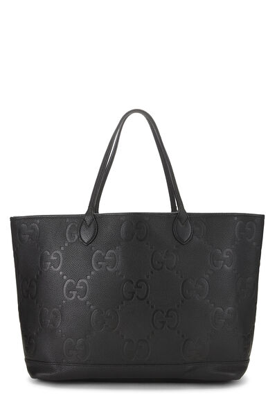 Black Leather Guccissima Tote