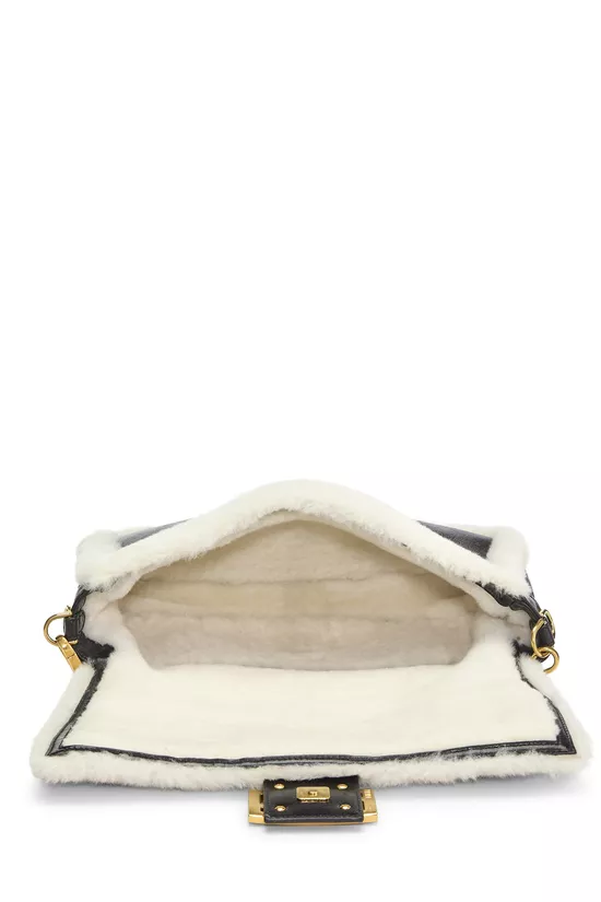 Black Shearling Convertible Baguette Medium, , large image number 5