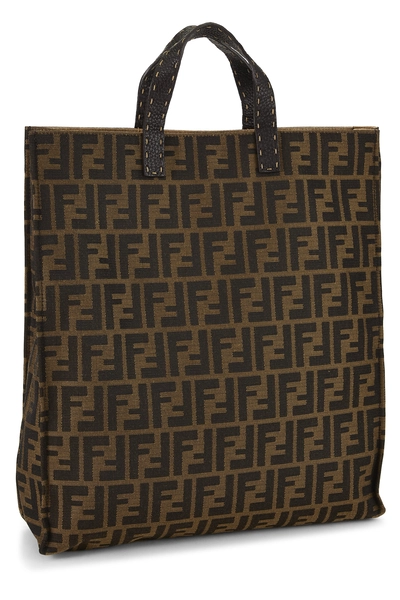 Brown Zucca Canvas Selleria Tote Medium, , large