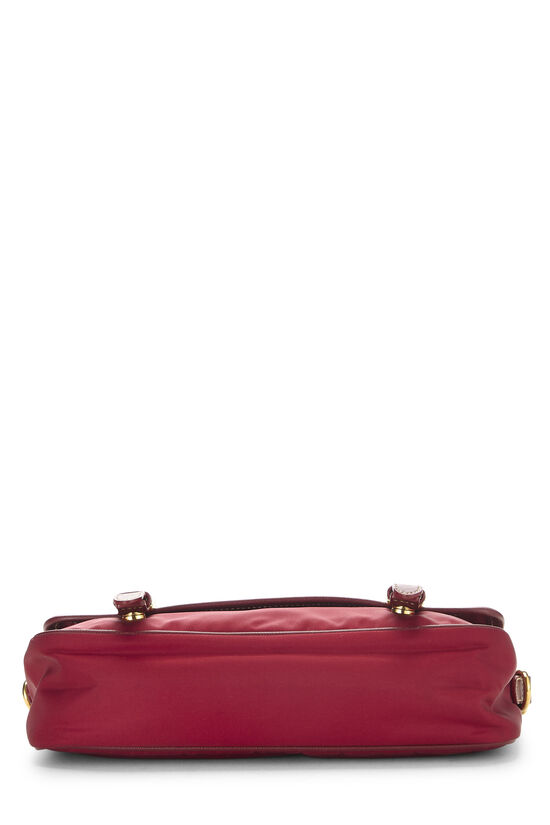 Red Nylon Buckle Flap Messenger Bag Small, , large image number 4