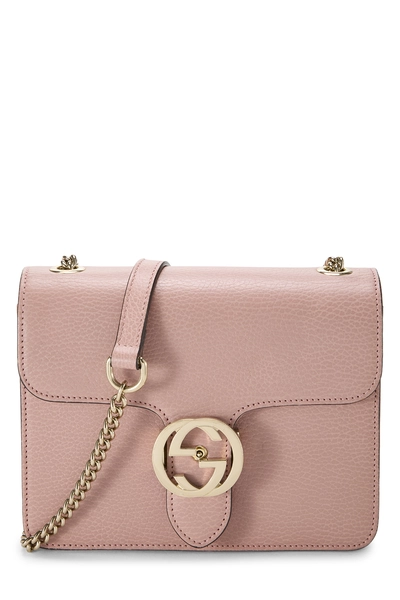 Gucci Pink Leather Interlocking Crossbody