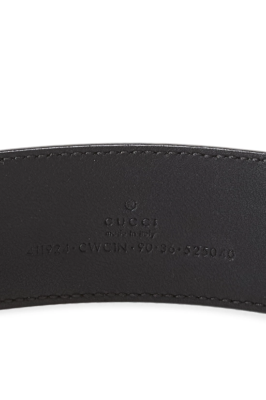 Pre-Owned Black Guccissima Leather Interlocking GG Belt 90  display picture 3