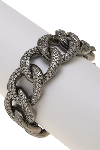 Gunmetal Crystal Chain Bracelet