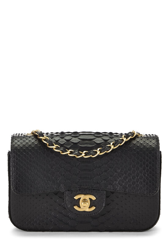 Black Python Rectangular Flap Mini, , large image number 0
