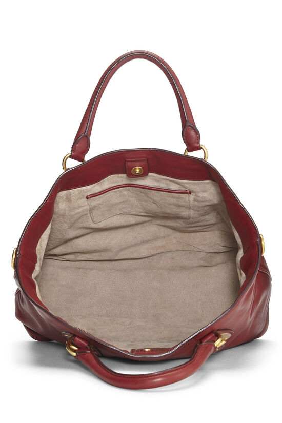 Red Calfskin Convertible Buckle Handbag, , large image number 6