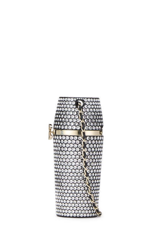 Gold Crystal Lipstick Case On Chain, , large image number 2