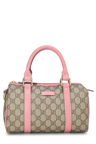 Pink Original GG Supreme Canvas Joy Boston Handbag Small