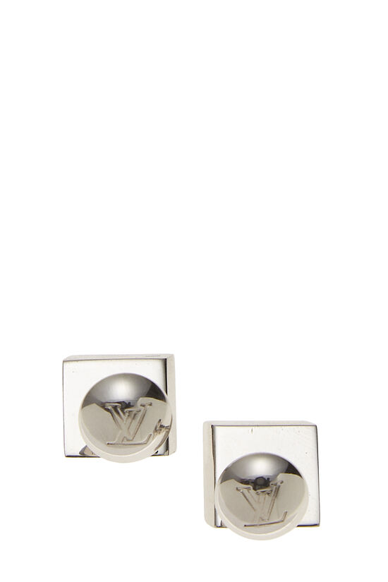 Silver Tone LV Iconic Stud Earrings