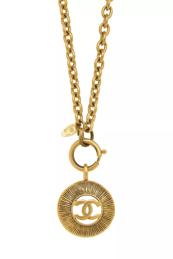 Gold 'CC' Sunburst Necklace, , large image number 1