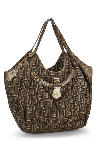 Brown Zucca Chef Pocket Tote Large, , large