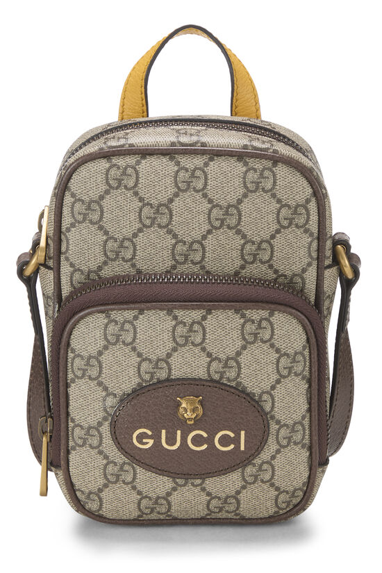 Brown GG Supreme Neo Vintage Double Zip Camera Bag Mini, , large image number 0