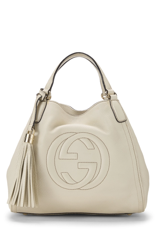 White Leather Soho Convertible Shoulder Bag Small, , large image number 0