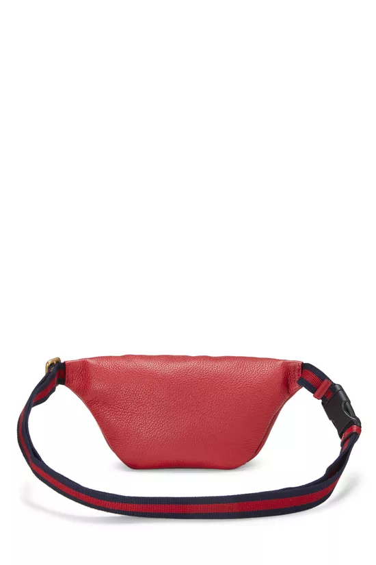 Red Leather Logo Printed Belt Bag Small, , large image number 3