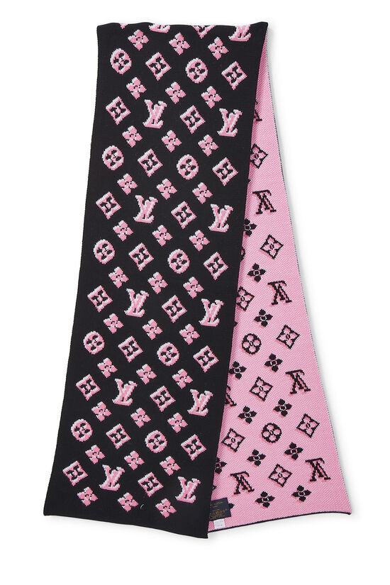 pink and grey lv scarf