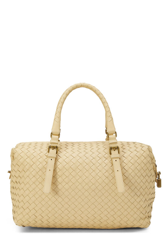 Yellow Intrecciato Leather Montaigne Handbag, , large image number 4