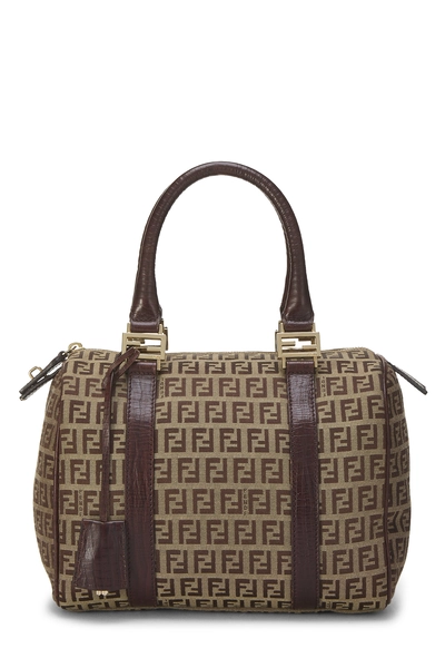 Fendi Beige Zucchino Boston Bag Mini